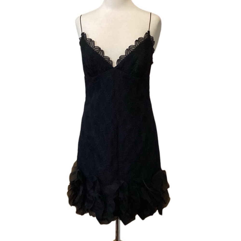 Milly of New York Black Dress with Ruffle Hem